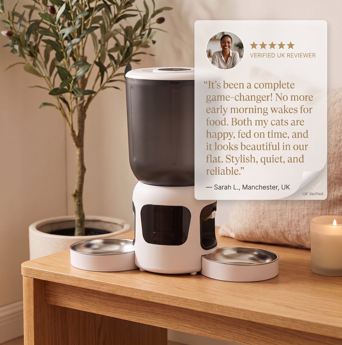 Smart Camera Feeder Dual Bowl PAVIA